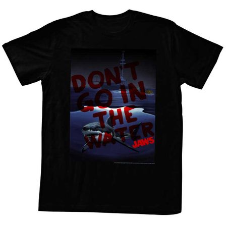 Jaws Shirt Boating At Night Black T-Shirt