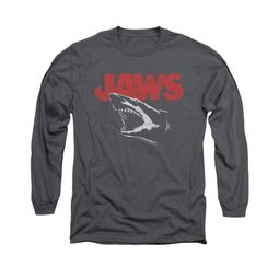 Jaws Shirt Cracked Jaw Long Sleeve Charcoal Tee T-Shirt
