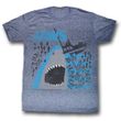 Jaws Shirt Dun Dun Dun Adult Heather Blue Tee T-Shirt