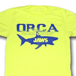 Jaws Shirt Fishing Company Adult Yellow Tee T-Shirt Jaws Shirt Fishing Company Adult Yellow Tee T-Shirt