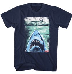 Jaws Shirt Folded Movie Poster Navy Blue T-Shirt Jaws Shirt Folded Movie Poster Navy Blue T-Shirt