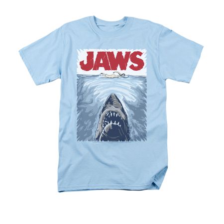 Jaws Shirt Graphic Poster Light Blue T-Shirt