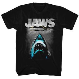 Jaws Shirt Great Blue Shark Black T-Shirt Jaws Shirt Great Blue Shark Black T-Shirt