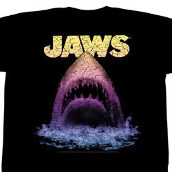 Jaws Shirt Great White Adult Black Tee T-Shirt Jaws Shirt Great White Adult Black Tee T-Shirt