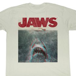 Jaws Shirt Jaws 3DAdult White Tee T-Shirt Jaws Shirt Jaws 3DAdult White Tee T-Shirt