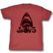 Jaws Shirt Jaws Adult Heather Red Tee T-Shirt