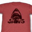 Jaws Shirt Jaws Adult Heather Red Tee T-Shirt