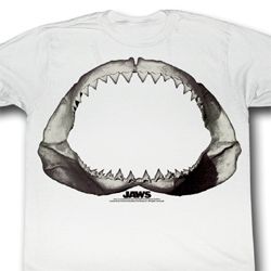 Jaws Shirt Jaws Adult White Tee T-Shirt Jaws Shirt Jaws Adult White Tee T-Shirt