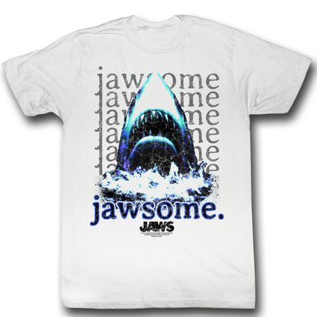 Jaws Shirt Jawsome Adult White Tee T-Shirt