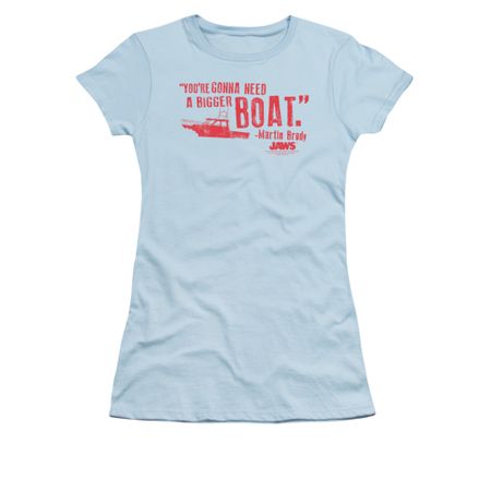 Jaws Shirt Juniors Bigger Boat Light Blue T-Shirt