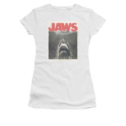 Jaws Shirt Juniors Block Classic Fear White T-Shirt Jaws Shirt Juniors Block Classic Fear White T-Shirt