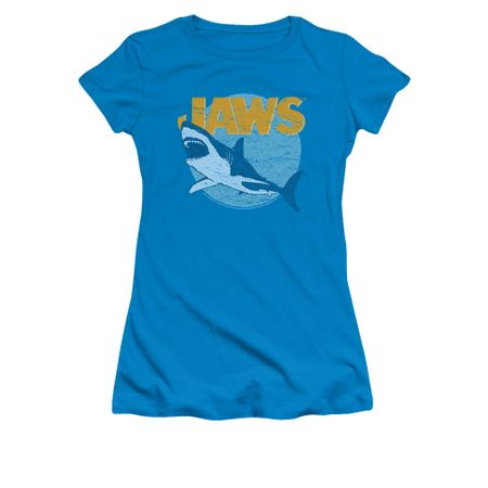 Jaws Shirt Juniors Day Glow Turquoise T-Shirt