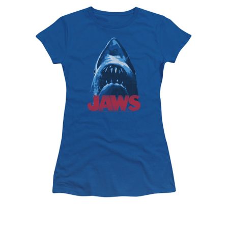 Jaws Shirt Juniors From Below Royal Blue T-Shirt