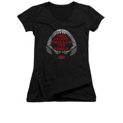 Jaws Shirt Juniors V Neck This Shark Black T-Shirt Jaws Shirt Juniors V Neck This Shark Black T-Shirt