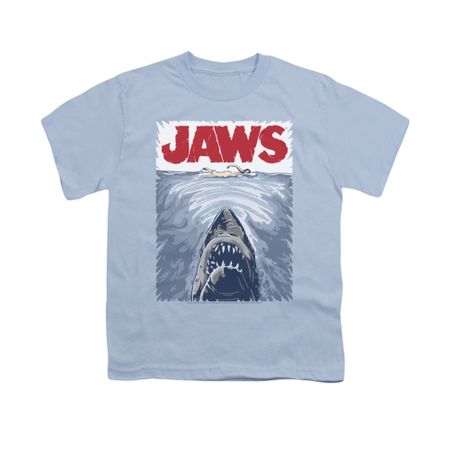 Jaws Shirt Kids Graphic Poster Light Blue T-Shirt