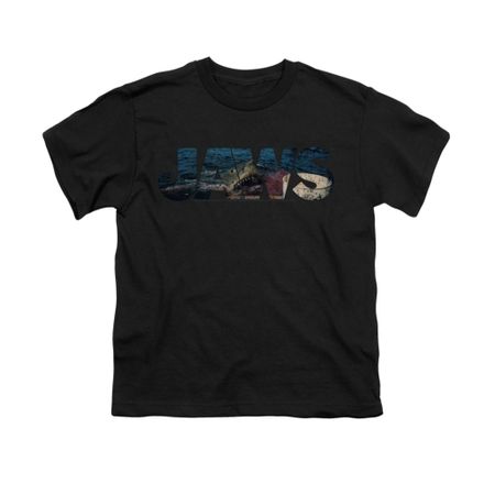 Jaws Shirt Kids Logo Cut Out Black T-Shirt