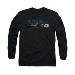 Jaws Shirt Logo Cut Out Long Sleeve Black Tee T-Shirt Jaws Shirt Logo Cut Out Long Sleeve Black Tee T-Shirt