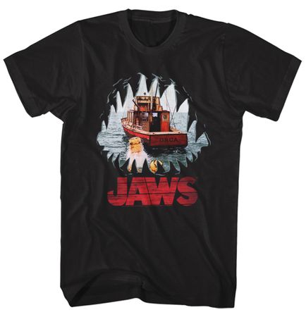 Jaws Shirt Mouth POV Black T-Shirt