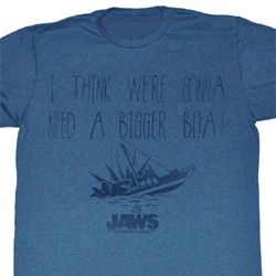 Jaws Shirt Need A Bigger Boat Adult Heather Blue Tee T-Shirt Jaws Shirt Need A Bigger Boat Adult Heather Blue Tee T-Shirt