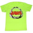 Jaws Shirt Neon Jawbone Adult Bright Green Tee T-Shirt