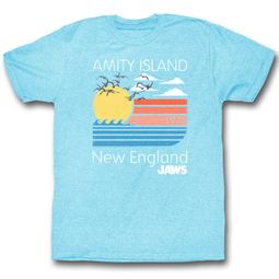 Jaws Shirt New England Heather Blue T-Shirt Jaws Shirt New England Heather Blue T-Shirt