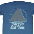 Jaws Shirt Nice To Eat You Adult Blue Heather Tee T-Shirt