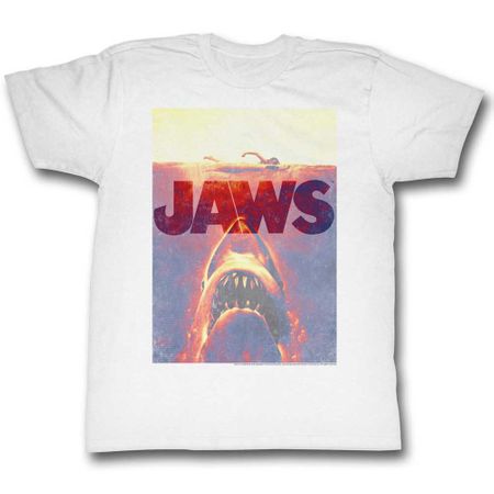 Jaws Shirt Orange Glow White T-Shirt