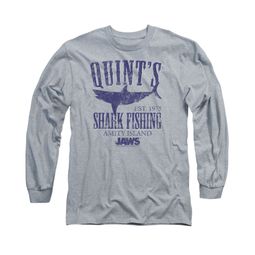 Jaws Shirt Quint's Long Sleeve Athletic Heather Tee T-Shirt Jaws Shirt Quint's Long Sleeve Athletic Heather Tee T-Shirt
