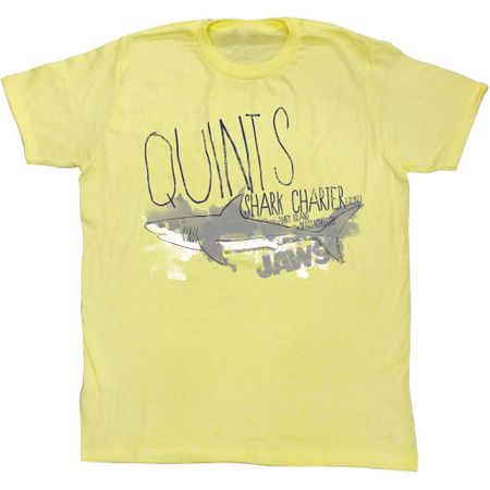 Jaws Shirt Quints Shark Charter Yellow T-Shirt