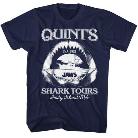 Jaws Shirt Quints Shark Tours Navy T-Shirt