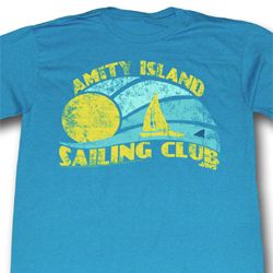 Jaws Shirt Sail Club Adult Dirty Turquoise Tee T-Shirt Jaws Shirt Sail Club Adult Dirty Turquoise Tee T-Shirt
