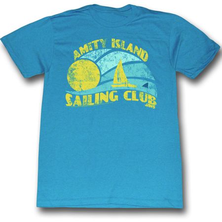 Jaws Shirt Sail Club Adult Dirty Turquoise Tee T-Shirt
