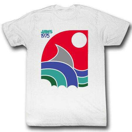 Jaws Shirt Shark 70s Jaws Adult Silver Tee T-Shirt