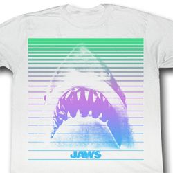 Jaws Shirt Shark Blends Adult White Tee T-Shirt Jaws Shirt Shark Blends Adult White Tee T-Shirt