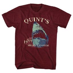 Jaws Shirt Shark Charter Maroon T-Shirt Jaws Shirt Shark Charter Maroon T-Shirt