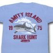 Jaws Shirt Shark Hunt Adult Light Blue Tee T-Shirt