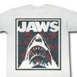 Jaws Shirt Shark Jaws Adult White Tee T-Shirt