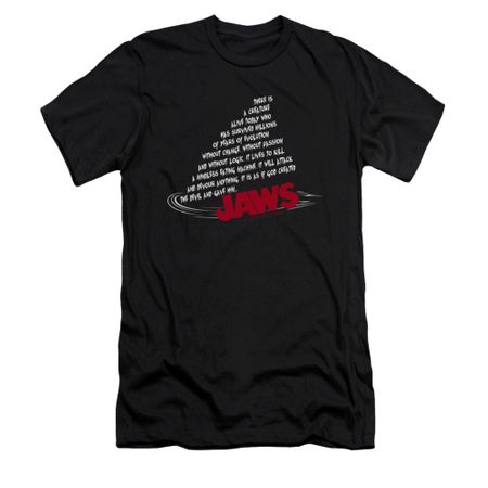 Jaws Shirt Slim Fit Dorsal Text Black T-Shirt