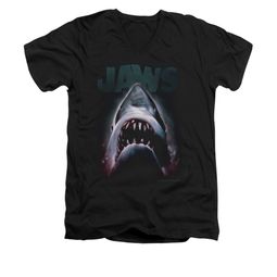Jaws Shirt Slim Fit V-Neck Terror In The Deep Black T-Shirt Jaws Shirt Slim Fit V-Neck Terror In The Deep Black T-Shirt