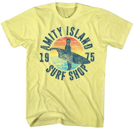 Jaws Shirt Surf Shop 1975 Yellow T-Shirt