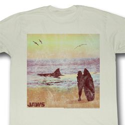 Jaws Shirt Surfside Adult Dirty White Tee T-Shirt Jaws Shirt Surfside Adult Dirty White Tee T-Shirt