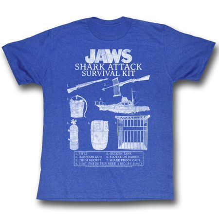 Jaws Shirt Survival Kit 2 Adult Royal Tee T-Shirt