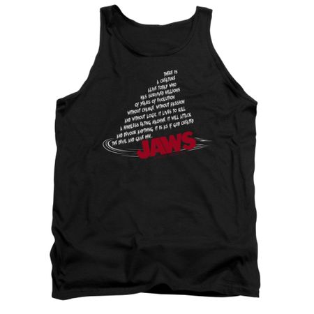 Jaws Shirt Tank Top Dorsal Text Black Tanktop
