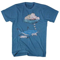 Jaws Shirt Thinking Of Food Heather Blue T-Shirt Jaws Shirt Thinking Of Food Heather Blue T-Shirt