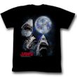 Jaws Shirt Three Shark Moon Adult Black Tee T-Shirt