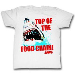 Jaws Shirt Top Of The Food Chain White T-Shirt Jaws Shirt Top Of The Food Chain White T-Shirt