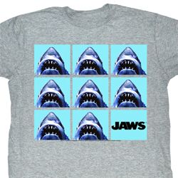 Jaws Shirt Undefeatable Adult Grey Tee T-Shirt Jaws Shirt Undefeatable Adult Grey Tee T-Shirt