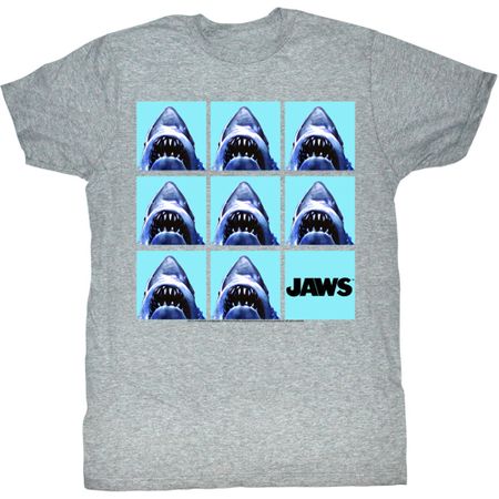 Jaws Shirt Undefeatable Adult Grey Tee T-Shirt