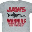 Jaws Shirt Warning Adult Heather Grey Tee T-Shirt