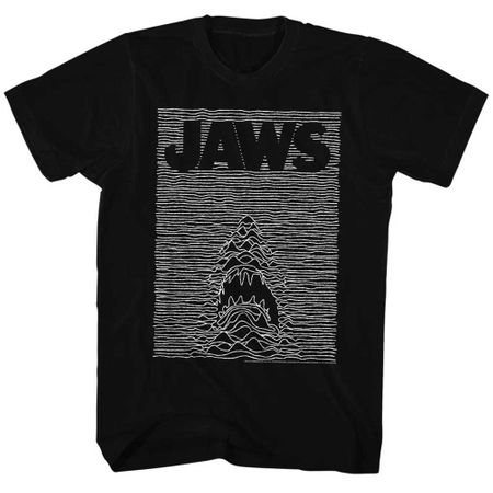 Jaws Shirt White Lines Black T-Shirt